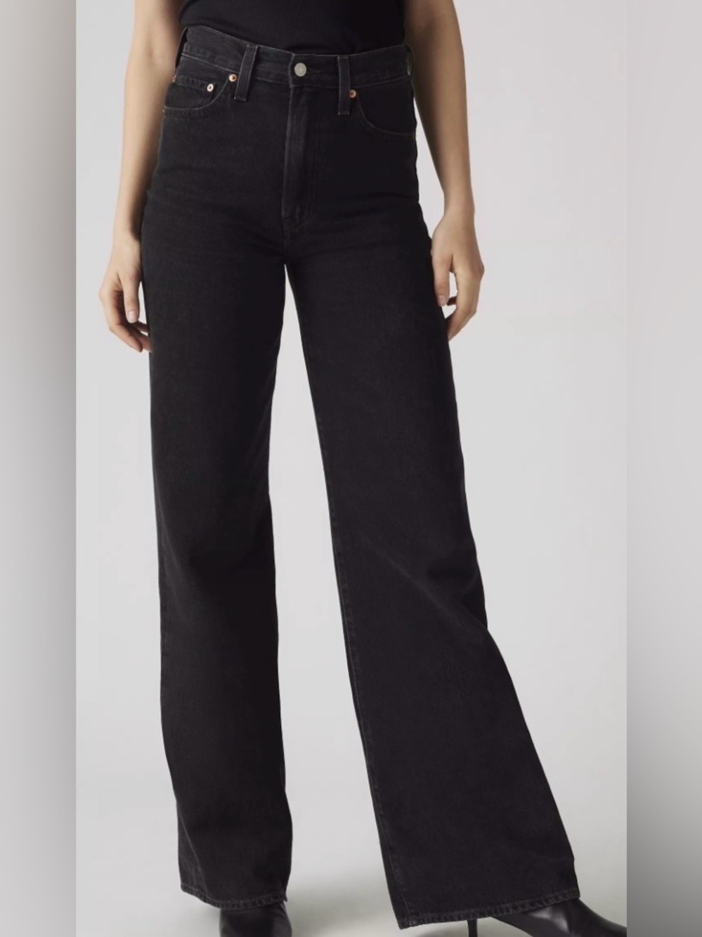 Levi's Black High-Rise Wide Leg Jeans